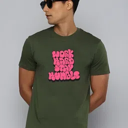 KaamBhari Typographic Printed Round Neck Pure Cotton T-shirt-picture-27