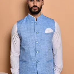 PRINTCULTR Textured Woven Nehru Jacket-picture-33