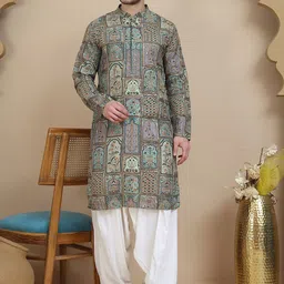 Jompers Men Ethnic Motifs Embroidered Kurta with Salwar-picture-30