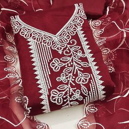 Maroosh Embroidered Organza Unstitched Dress Material-image-11