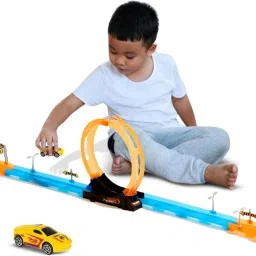 Car Track Set for Kids Racing Adventure Toy Car Set with Loop and Diecast Car-5