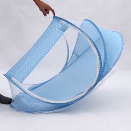 Babyhug Portable Mosquito Net with Matress - Blue image 5