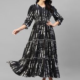 Raiyani Enterprise Women Bell Sleeve Fit & Flare Midi Dress-picture-11