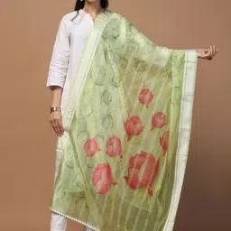 Kaizen TEXO FAB Ethnic Motifs Printed Organza Dupatta image 1