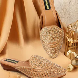 FLYING&SAM Women Embellished Round Toe Mules-picture-31