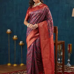 Mitera Ethnic Motifs Zari Banarasi Saree-picture-27