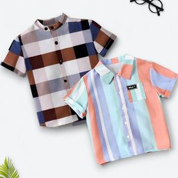 VANI COUTURE Pack of 2 Polycotton Printed Shirts-image-75