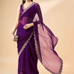 DIVASTRI Women Purple Sarees-picture-24