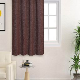 Saral Home Brown Geometric Black Out Window Curtain-15