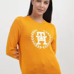 Tommy Hilfiger Women Embroidered Graphic Printed Round Neck Sweatshirt-picture-8