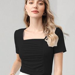 AVANOVASquare Neck Fitted Top-image-0
