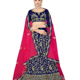 Maroosh Embroidered Thread Work Unstitched Lehenga & Blouse With Dupatta-36