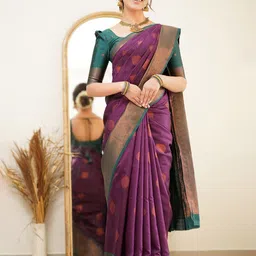 Visit Wear Woven Design Zari Pure Silk Banarasi Saree-image-35