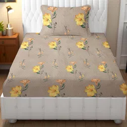 IVAZA Orange Polyester 380 TC Bedsheets-image-74