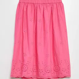 KIABI Girls Lace Patterned Pure Cotton A-Line Midi Skirt-image-62