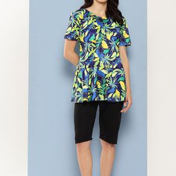 Aarika Leaf Printed Plus Size Swim Suit With Goggle-29