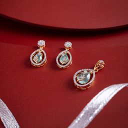 Kushal's Fashion Jewellery Gold-Plated Pendant Set-image-58