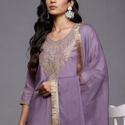 KSUT Women Ethnic Motifs Embroidered Regular Kurta Set-image-23