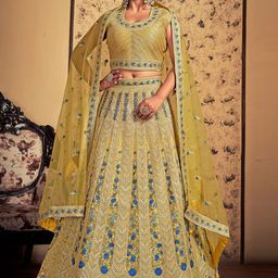 VANAKARA Embroidered Thread Work Ready to Wear Lehenga & Blouse With Dupatta-image-38