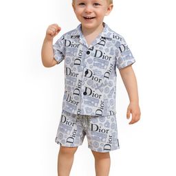 FASHION GRAB Boys Printed Pure Cotton Shirt With Shorts Clothing Set-image-16