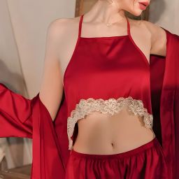 Pack of 3 Women Robe and Lingerie Set-image-34