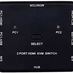 VOOCME 2 Port HDMI Switcher 2 Port USB KVM Switch 2 in 1 Out HD Switch 42 cm KVM Console image 3