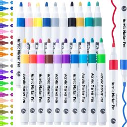 18 Shades Acrylic Brush Marker Pens Set for Coloring, Calligraphy & Art-image-35