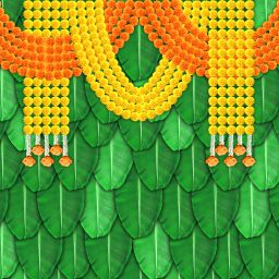 banana leaf curtain backdrop pooja decoration cloth,size 5x8 feet (cloth 80)-image-6