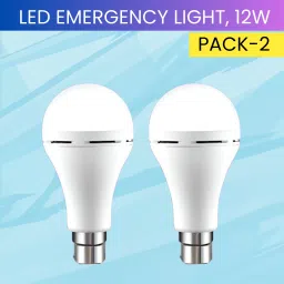 12W Rechargeable Inverter LED Bulb with Upto 4H.Power Cut Lighting Pack of_2D169 4 hrs Bulb Emergency Light-image-6