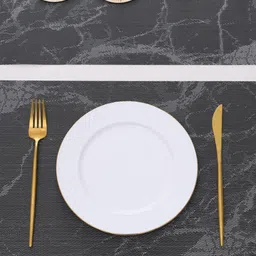 HOKIPO 7 Pieces Marble Print Tablemats with Table Runner image 2