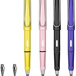 Reusable Inkless Pencil with eraser Metal Pencil (Pack of 4) RANDOM MULTICOLOUR Pencil-picture-26