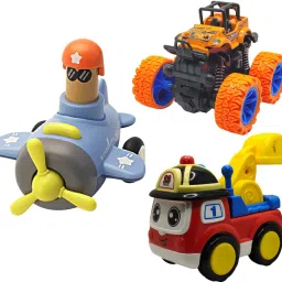 Unbreakable Four-Wheel Drive Friction Powered Diecast Toy Set-I56-image-80