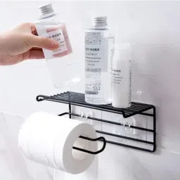 Adhesive Toilet Paper Holder with Phone Shelf – Wall Mounted, No Drill Required Stainless Steel Toilet Paper Holder-image-40