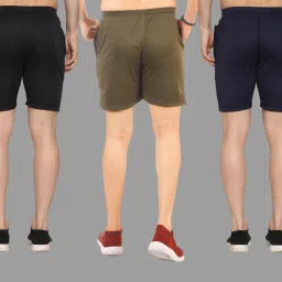 farsh Pack of 3 Self Design Men Multicolor Regular Shorts image 2