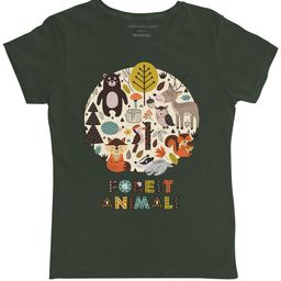 THREADCURRY Girls Olive Green Printed Round Neck T-shirt-image-36