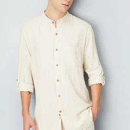 max Striped Mandarin Collar Pure Cotton Kurta-image-82
