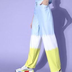 Athena Women Stunning Blue Tie and Dye Printed Trousers-image-30