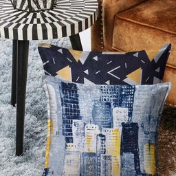HOUZZCODE Multicoloured Set of 2 Abstract Square Cushion Covers image 1