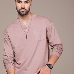 The Roadster Lifestyle Co. Men Henley Neck Pure Cotton T-shirt-picture-48