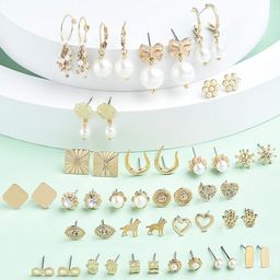 Zaveri Pearls Woman Set of 25 Contemporary Studs Earrings-63