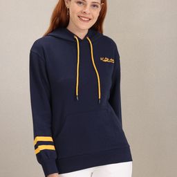 U S Polo Assn Women Navy Blue Solid Hooded Sweatshirt-image-78