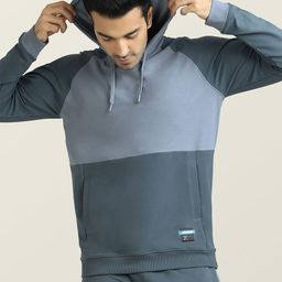 XYXX Men Grey Quest French Terry Cotton Hooded Sweatshirt-image-57