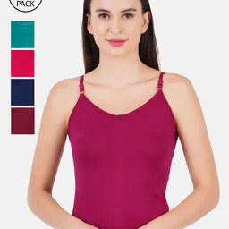 Ramraj Womens Assorted solid Camisole 100% Cotton Pack of 5-45