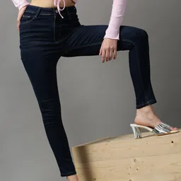 SHOWOFF Women Navy Blue Skinny Fit Stretchable Jeans-image-26