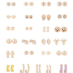 Zaveri Pearls Set Of 25 Gold-Plated Contemporary Studs Earrings image 5