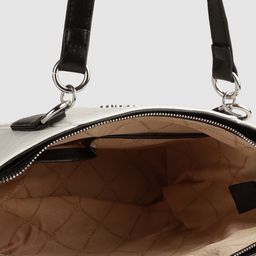 Lino Perros White Textured PU Structured Handheld Bag image 3