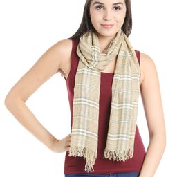 Noi Cream-Coloured & White Checked Stole-picture-18