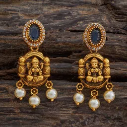 Kushal's Fashion Jewellery Gold Plated Classic Antique Drop Earrings-15
