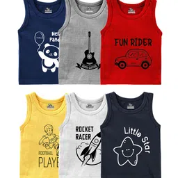 KidBee Kids Pack Of 6 Cotton Innerwear Vests-picture-48