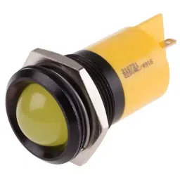 RS PRO Yellow Panel Mount Indicator 230V AC, Mounting Hole Size 22 mm, Termination Type , Model No 210721-38